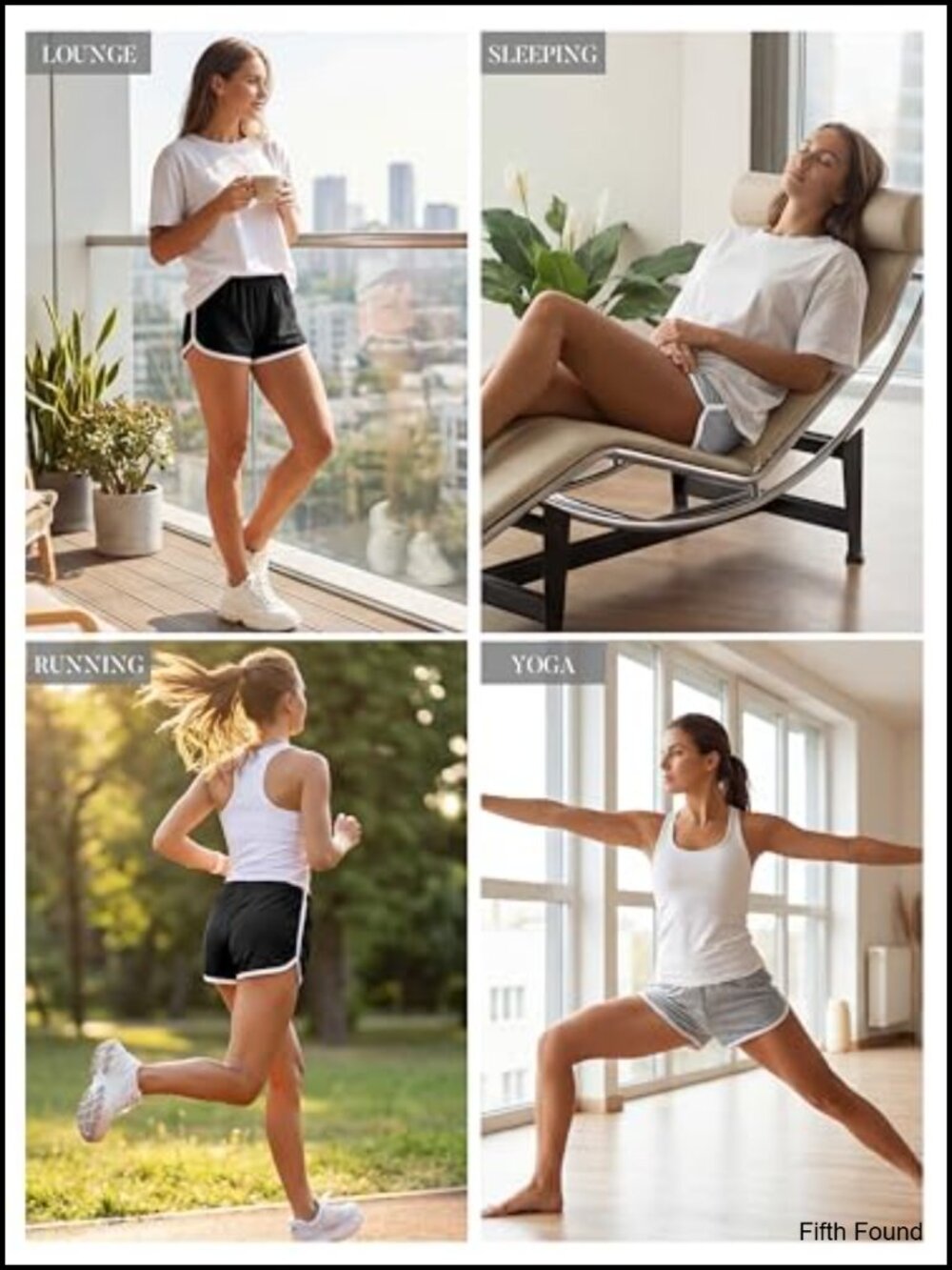 Cotton Spandex Women's Athletic Running Yoga Shorts Pack Of 2 View 5